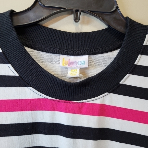 NWT Lularoe XXS Hannah crew striped pullover Top - Picture 5 of 13